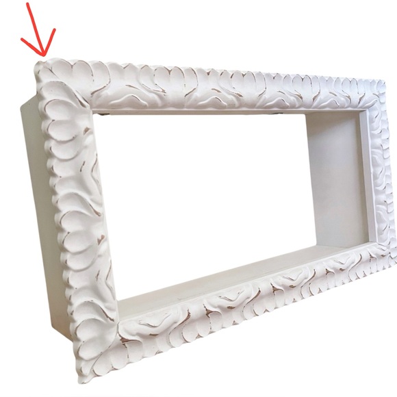 Hobby Lobby White Distressed Ornate Wood Composite Box Wall Frame Shelf - Picture 14 of 16